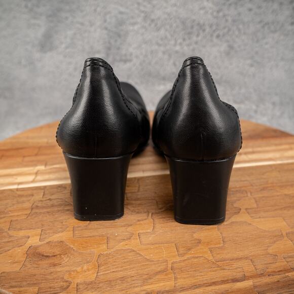 Clarks Women's Neiley Pearl Leather Slip On Pumps Black Size 8 M - Picture 4 of 7